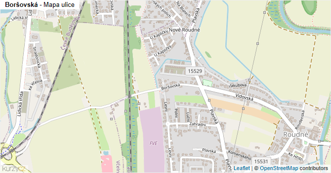 Boršovská - mapa ulice