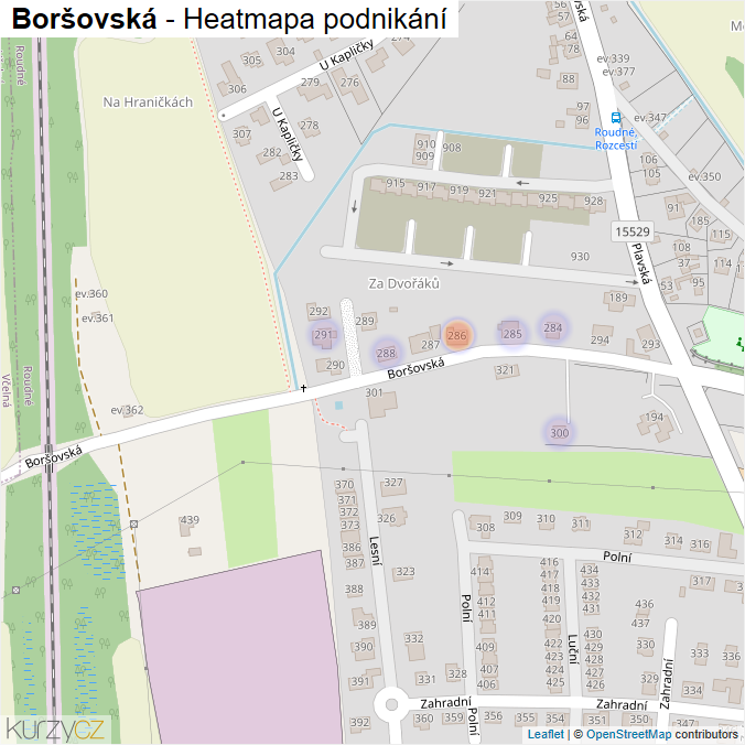 Mapa Boršovská - Firmy v ulici.