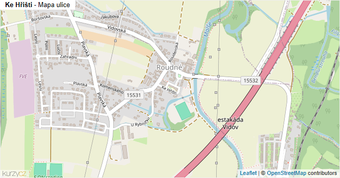 Ke Hřišti - mapa ulice