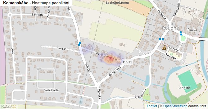 Komenského - mapa podnikání