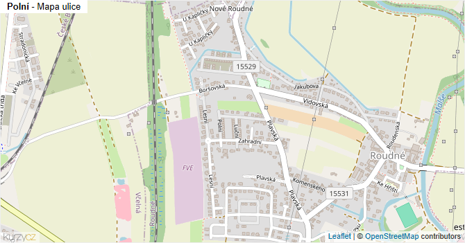 Polní - mapa ulice