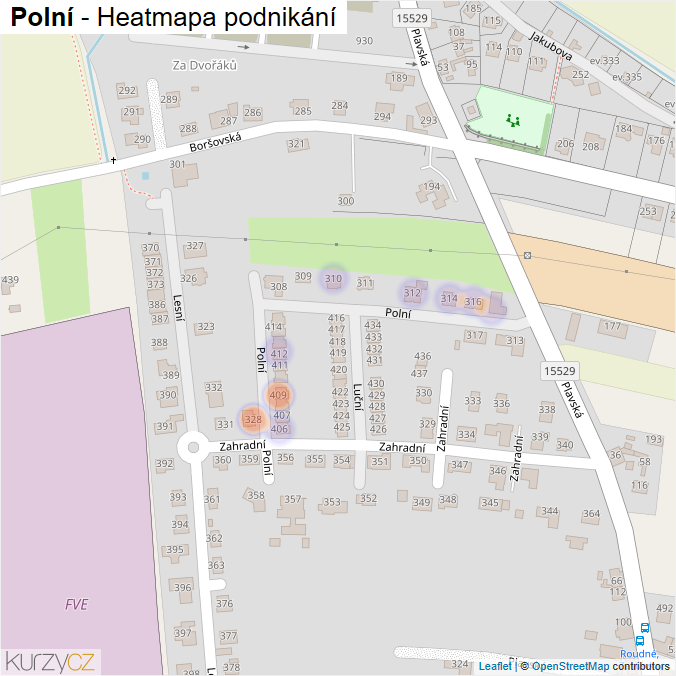 Mapa Polní - Firmy v ulici.