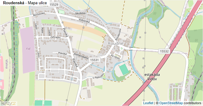 Roudenská - mapa ulice