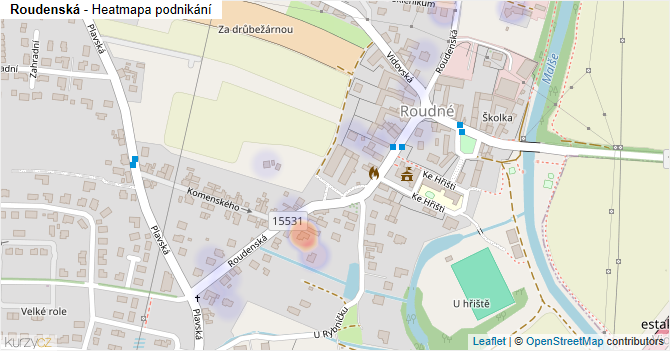 Roudenská - mapa podnikání