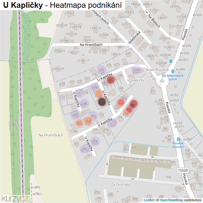 Mapa U Kapličky - Firmy v ulici.