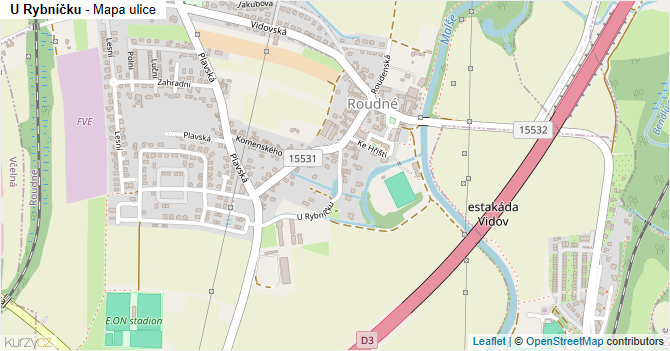 U Rybníčku - mapa ulice