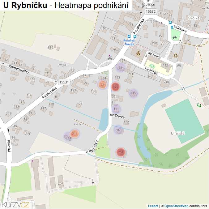 Mapa U Rybníčku - Firmy v ulici.
