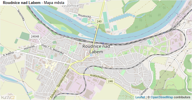 Roudnice nad Labem - mapa města