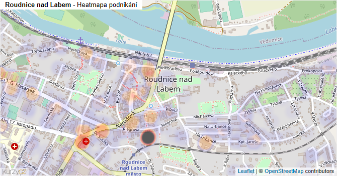 Roudnice nad Labem - mapa podnikání