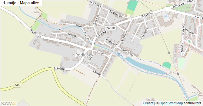 1. máje - mapa ulice