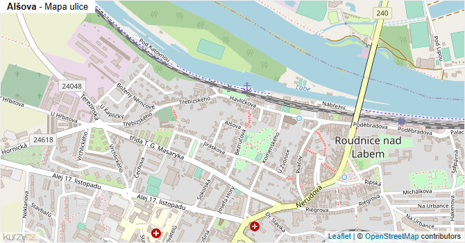 Alšova - mapa ulice