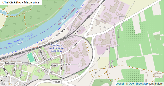 Chelčického - mapa ulice