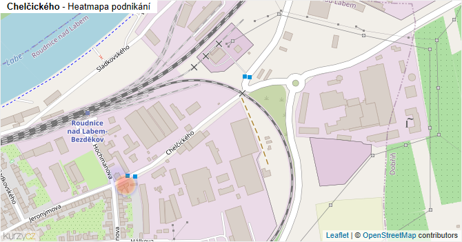 Chelčického - mapa podnikání