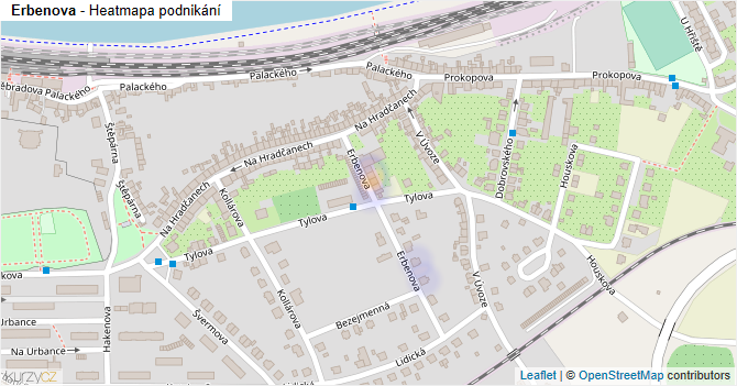 Erbenova - mapa podnikání