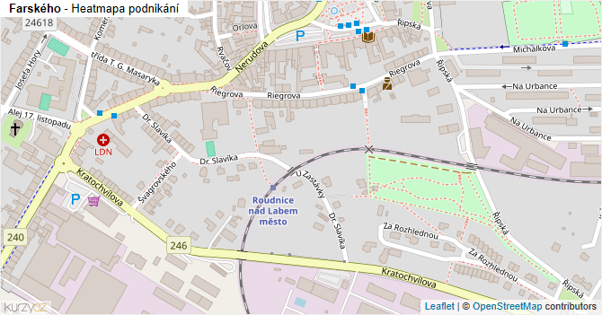 Farského - mapa podnikání