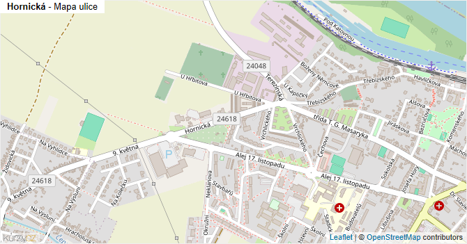 Hornická - mapa ulice