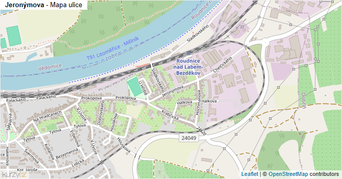 Jeronýmova - mapa ulice