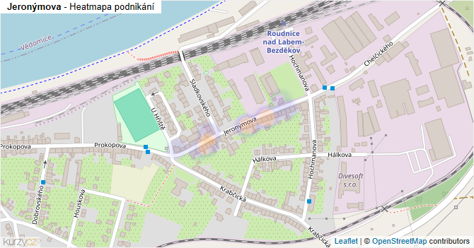 Jeronýmova - mapa podnikání