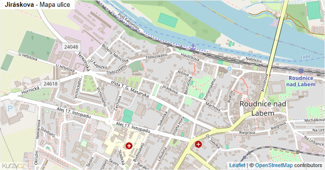Jiráskova - mapa ulice