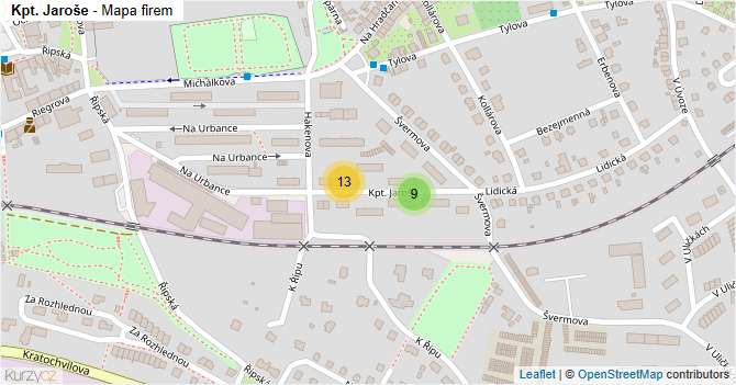 Kpt. Jaroše - mapa firem