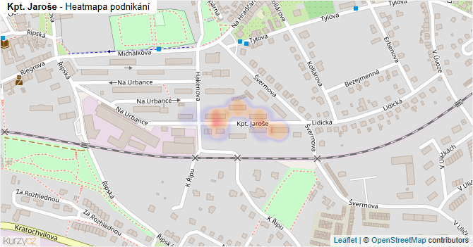 Kpt. Jaroše - mapa podnikání