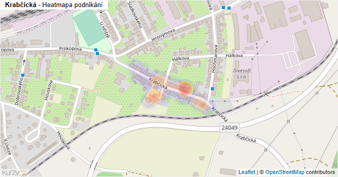 Krabčická - mapa podnikání