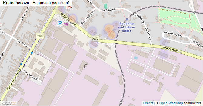 Kratochvílova - mapa podnikání