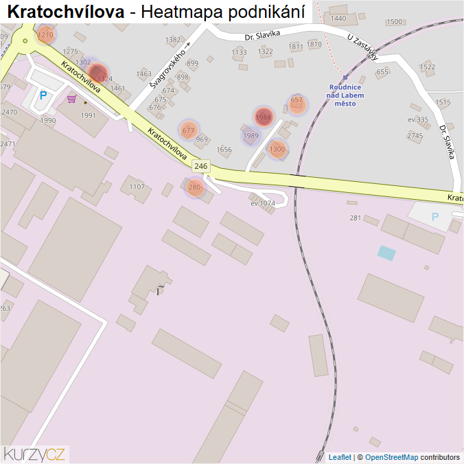 Mapa Kratochvílova - Firmy v ulici.