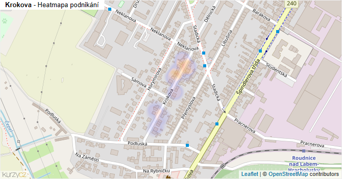 Krokova - mapa podnikání