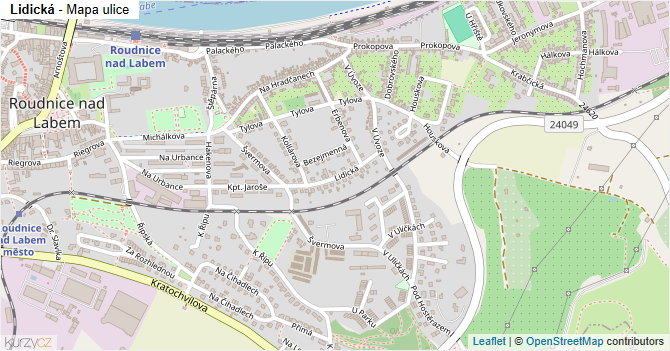 Lidická - mapa ulice