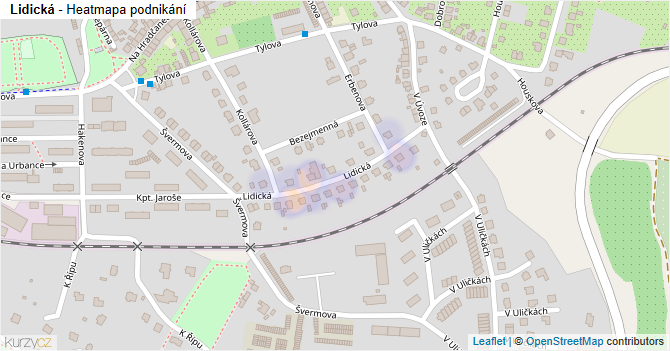 Lidická - mapa podnikání