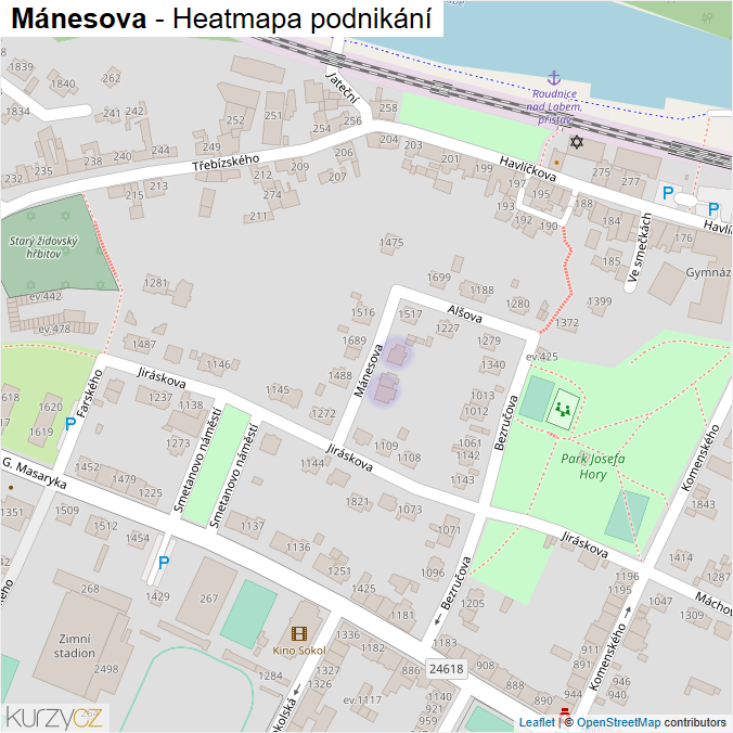 Mapa Mánesova - Firmy v ulici.