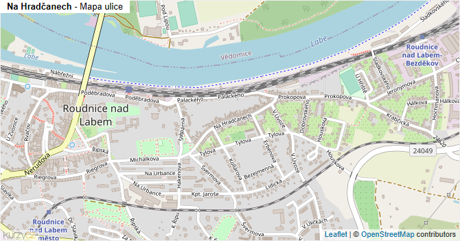 Na Hradčanech - mapa ulice
