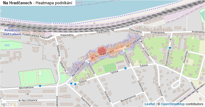 Na Hradčanech - mapa podnikání