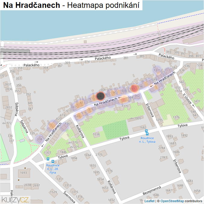 Mapa Na Hradčanech - Firmy v ulici.