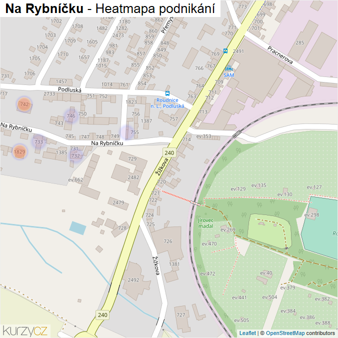 Mapa Na Rybníčku - Firmy v ulici.