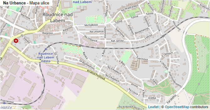 Na Urbance - mapa ulice