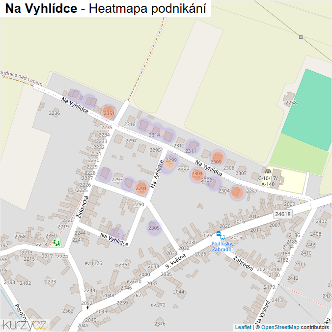 Mapa Na Vyhlídce - Firmy v ulici.