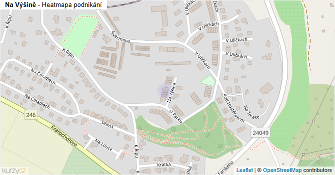 Na Výšině - mapa podnikání