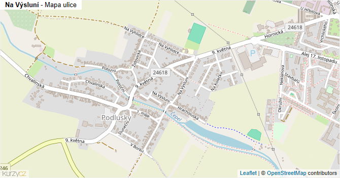 Na Výsluní - mapa ulice