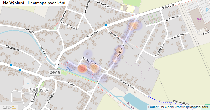 Na Výsluní - mapa podnikání