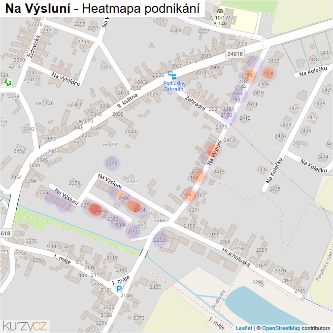 Mapa Na Výsluní - Firmy v ulici.