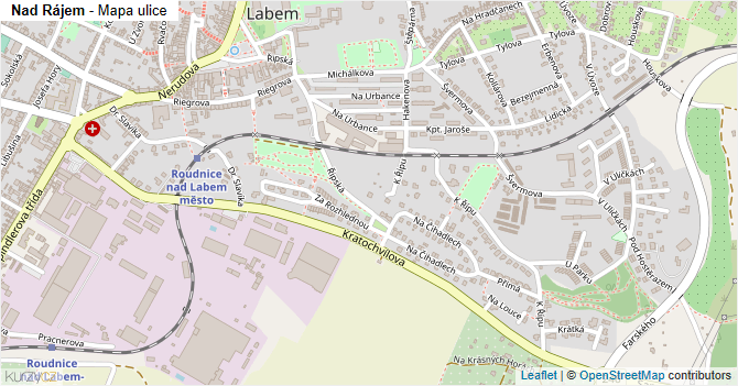 Nad Rájem - mapa ulice