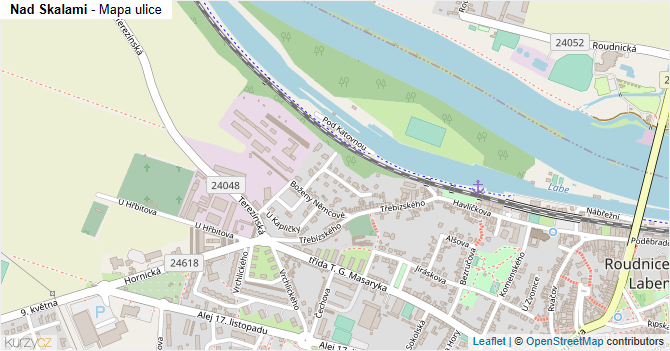 Nad Skalami - mapa ulice