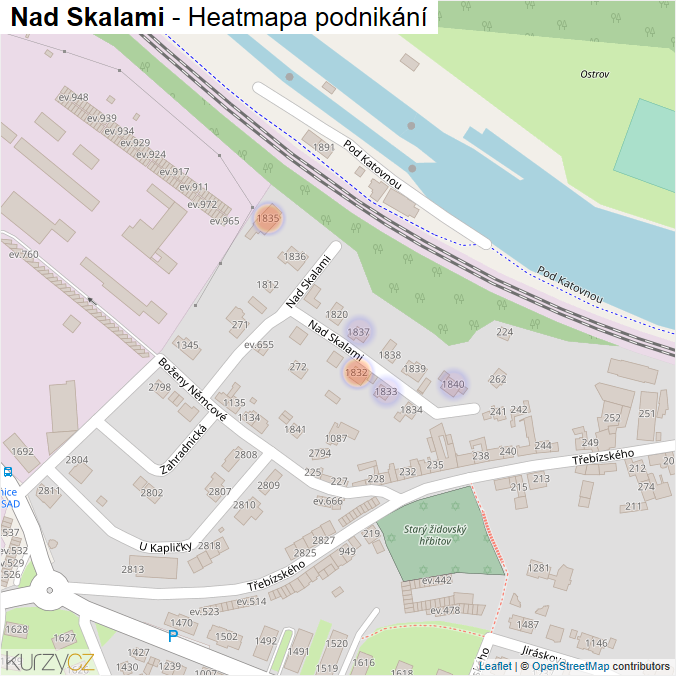Mapa Nad Skalami - Firmy v ulici.