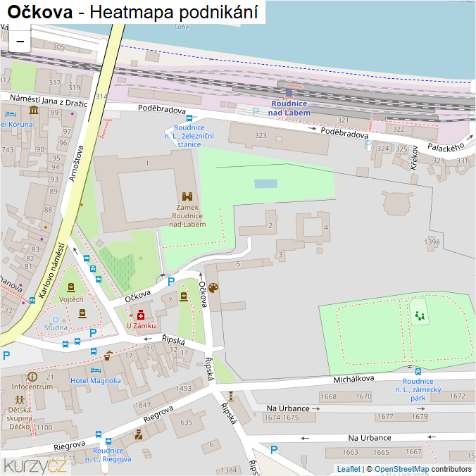 Mapa Očkova - Firmy v ulici.