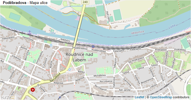 Poděbradova - mapa ulice