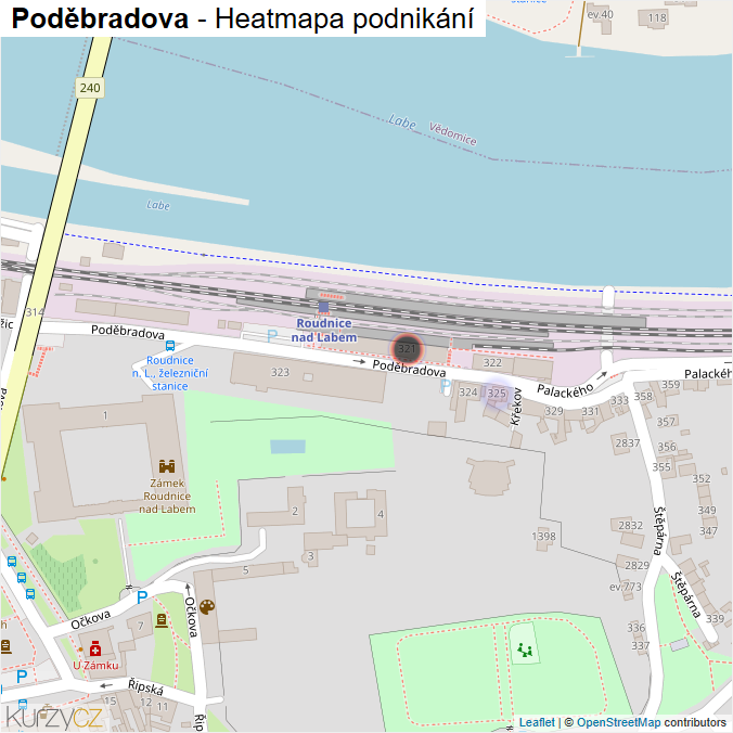 Mapa Poděbradova - Firmy v ulici.