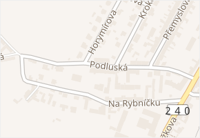 Podluská v obci Roudnice nad Labem - mapa ulice