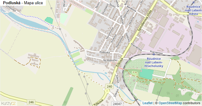 Podluská - mapa ulice